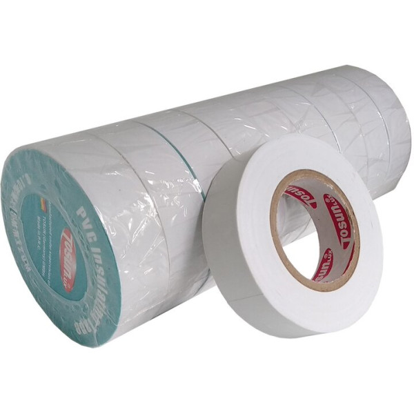 Ізоляційна стрічка TOSUNlux PVC біла 20м (6931934224108) - фото №1