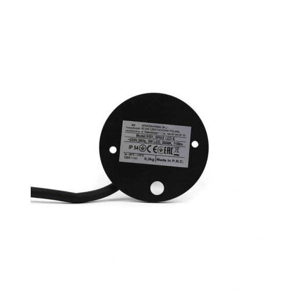 Вуличний світильник Nowodvorski 9101 Spike LED S 1x3W 3000K 330Lm IP54 чорний - фото №3