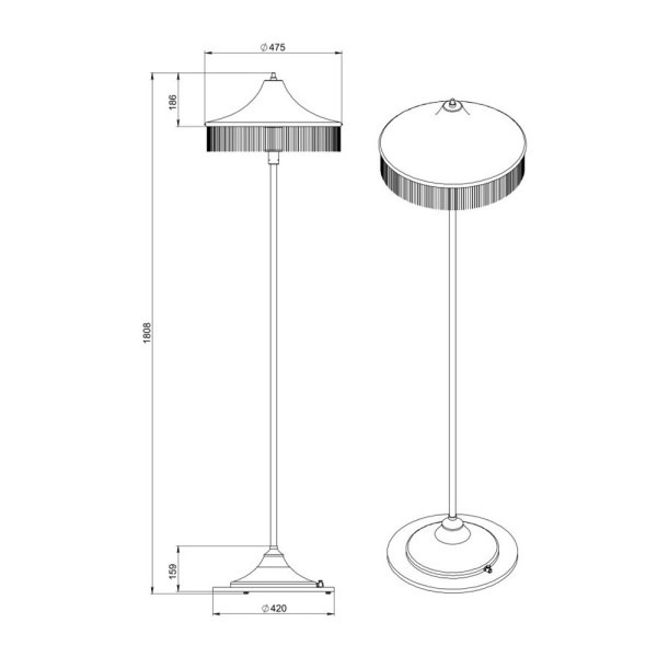 Торшер Pikart 28444-4 Lo fringe E27 1x60W IP20 - фото №2