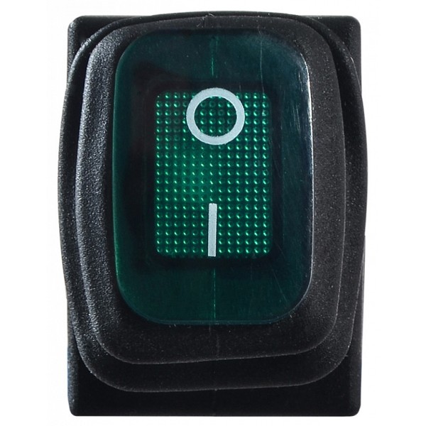 Переключатель Аско-Укрем KCD1-4-201NW GR/B (0-I) IP65 с подсветкой зеленый (A0140040066) - фото №1