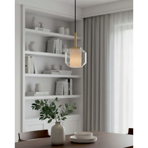 Підвісний світильник, люстра Zuma Line 5905316693715 Solix E27 1x25W IP20 золотий - фото №1