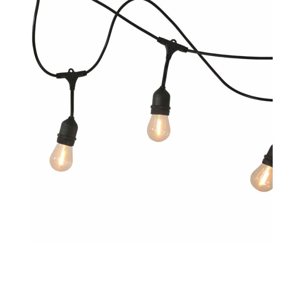 Гирлянда Goldlux 308191 Party F E27 10x6W 2200K 80Lm IP44 черная с лампочками накаливания - фото №3