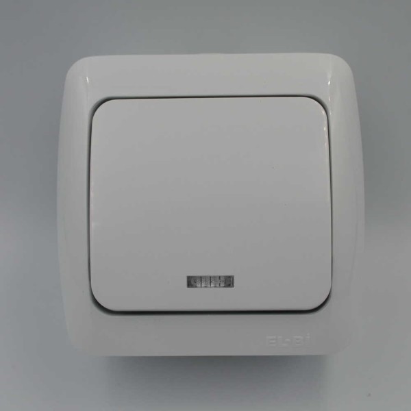 Вимикач ALSU білий 1-кл з підсвіткою ( 504-010200-201 ) - фото №1