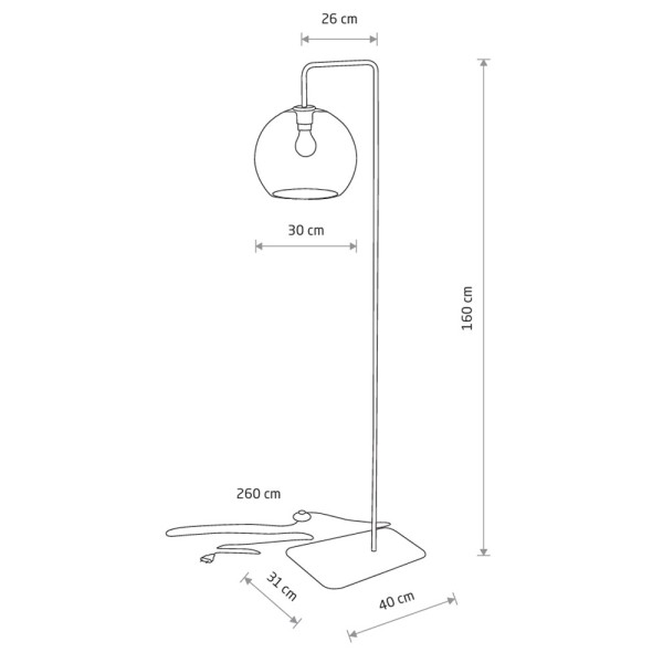 Торшер Nowodvorski 8794 Monaco E27 1x25W IP20 чорний - фото №3