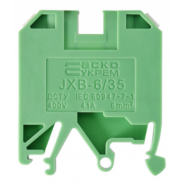 Клеммник Аско-Укрем JXB 6/35 зеленый (A0130010014) - фото №1