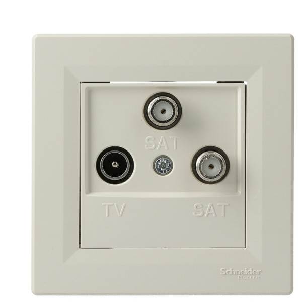 Розетка TV-SAT-SAT оконечная кремовая Asfora, EPH3600123