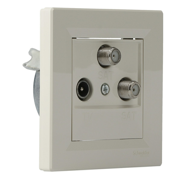 Розетка TV-SAT-SAT оконечная кремовая Asfora, EPH3600123 - фото №1