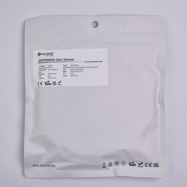 LED стрічка COLORS COB-24V-IP20 18W 1500Lm 2700+6500K 5м (DP17SWW-24V-10mm) - фото №5