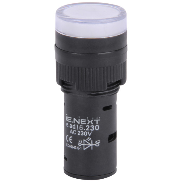Сигнальная арматура E.Next e.ad16.230.white Ø16мм 230В АС белая (s009017)