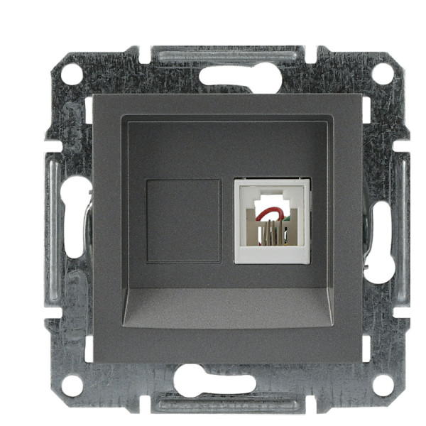 Розетка телефонная без рамки сталь Asfora, EPH4100162