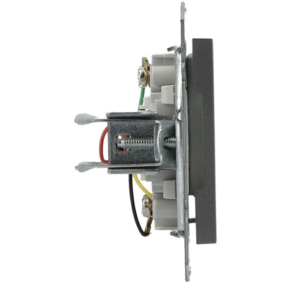 Розетка телефонная без рамки сталь Asfora, EPH4100162 - фото №2