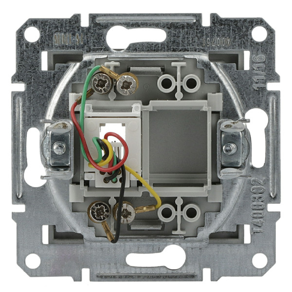 Розетка телефонная без рамки сталь Asfora, EPH4100162 - фото №4