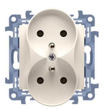 Двойная розетка Kontakt Simon Simon 10 CGZ2M.01/41 с заземлением French (кремовый)