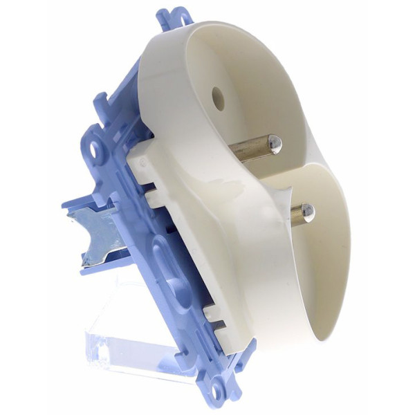 Двойная розетка Kontakt Simon Simon 10 CGZ2M.01/41 с заземлением French (кремовый) - фото №2