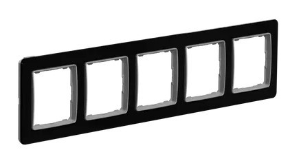 Рамка пятиместная Schneider Electric Sedna Elements искусственное черное стекло SDD361805 - фото №1