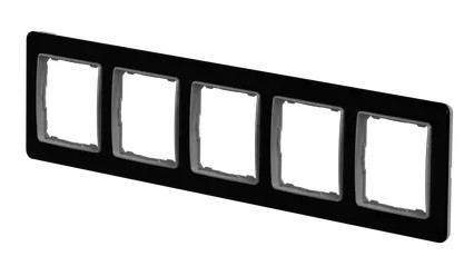 Рамка пятиместная Schneider Electric Sedna Elements искусственное черное стекло SDD361805 - фото №4