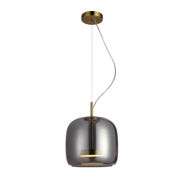 Подвесной светильник, люстра Italux PND-17760A-BRSS-SG Caste LED 1x10W 3000K 850Lm IP20 дымчатый