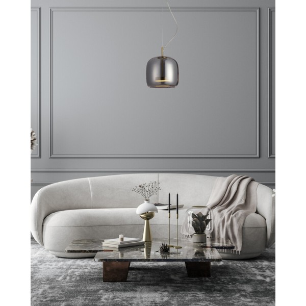 Подвесной светильник, люстра Italux PND-17760A-BRSS-SG Caste LED 1x10W 3000K 850Lm IP20 дымчатый - фото №1