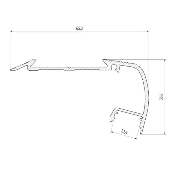 LED-профиль для ступеней анодированный, 1 метр (ЛПУУ) - фото №3