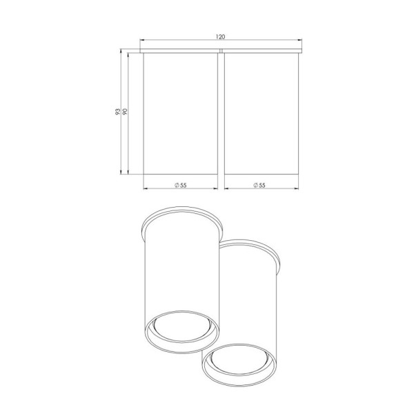 Точечный светильник Pikart 34573-3 LLP Double GU10 2x60W IP20 латунный - фото №1