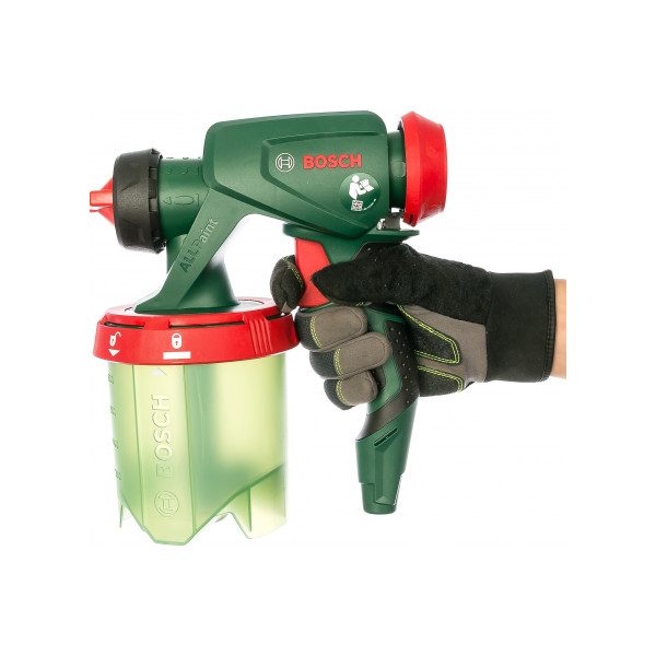 Пистолет краскораспылителя Bosch с резервуаром и набором насадок к PFS 401800/PFS 5000 E (1600A008W8) - фото №1