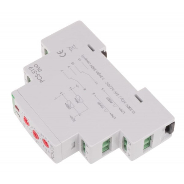 Электронное реле времени F&F PCS-519DUO 195-253В AC/21-27В AC/DC 2х8А - фото №2