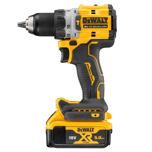 Ударная дрель-шуруповерт бесщеточная DeWALT DCD805P2T XR Li-Ion 18В 5Ач 90Нм патрон 13мм - фото №1
