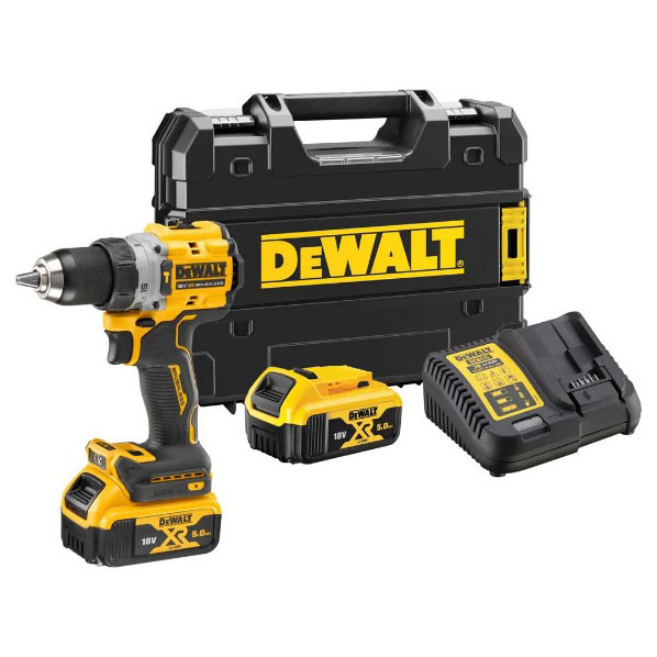 Ударная дрель-шуруповерт бесщеточная DeWALT DCD805P2T XR Li-Ion 18В 5Ач 90Нм патрон 13мм - фото №2