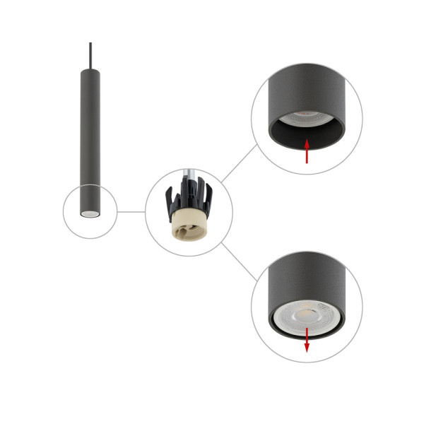 Подвесной светильник, люстра Nowodvorski 10903 Fourty M GU10 1x10W IP20 темно-серый - фото №3
