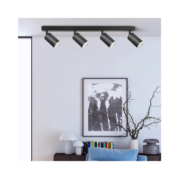 Светильник поворотный, спот Goldlux 327727 London GU10 4x10W IP20 Черный - фото №1