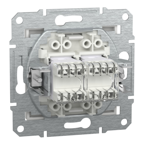 Комп'ютерна розетка RJ45 подвійна UTP cat.5e Schneider Electric Asfora без рамки біла (EPH4470121) - фото №2