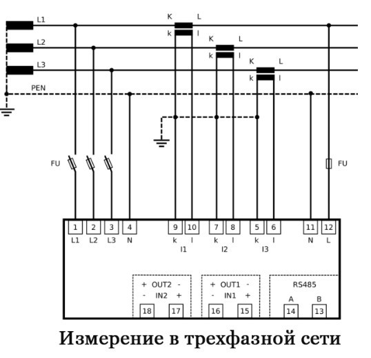 Трёхфазный анализатор сети ETI 004656910 ENA33LCD (96x96мм 230V AC) - фото №1