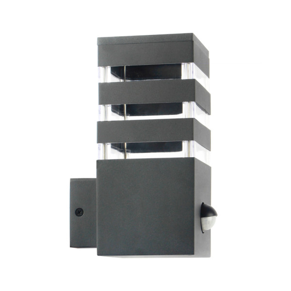 Уличный светильник с датчиком движения Goldlux 3317667 Teksas E27 1x12W IP44 GR