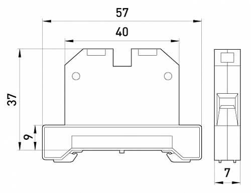 Наборная клеммная колодка заземления E.Next e.tc.z.din.pro.4 на DIN-рейке (p050002) - фото №1