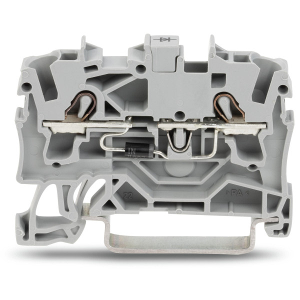 Діодна клема Wago 2002-1211/1000-410 з діодом 1N4007 (анод зліва) 2,5мм² (сіра)