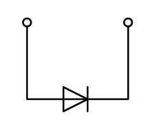Діодна клема Wago 2002-1211/1000-410 з діодом 1N4007 (анод зліва) 2,5мм² (сіра) - фото №1