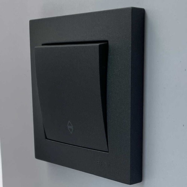 Выключатель EL-BI VEGA антрацит матовый 1-кл проходной ( 510-016700-209 ) - фото №1