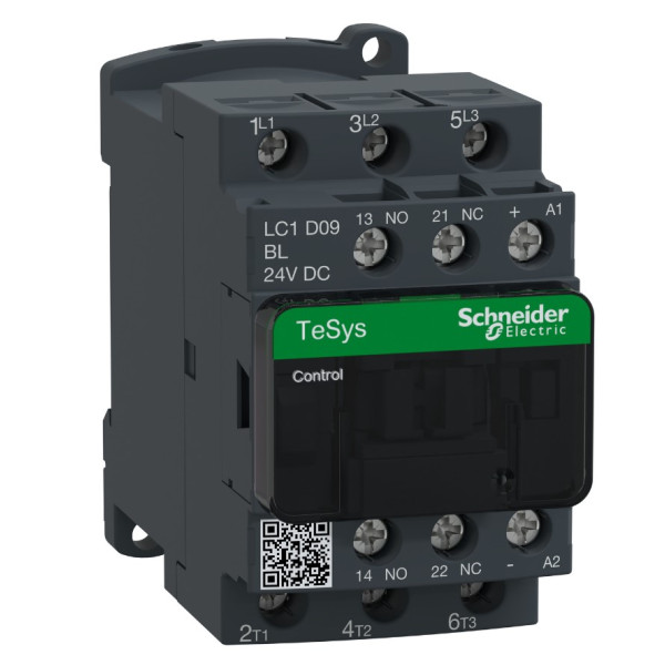 Контактор Schneider Electric LC1D09BL 3Р 9A НО+НЗ 24В DC (2,4Вт расширенный)