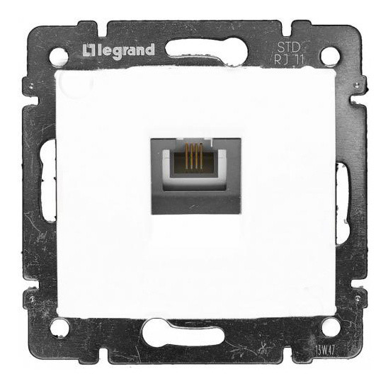 Механизм розетки телефонной RJ-11 Valena белая