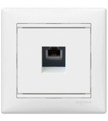 Механизм розетки телефонной RJ-11 Valena белая - фото №1