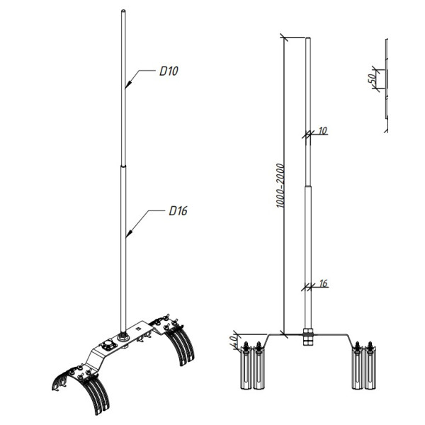 Нержавіюча основа на півкруглий гребінь Leo Lightman Ni (414133) - фото №3