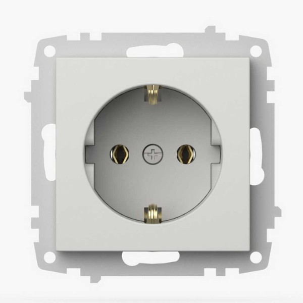 Розетка EL-BI VEGA білий мат 1-на з заземленням без рамки ( 609-016200-217 )