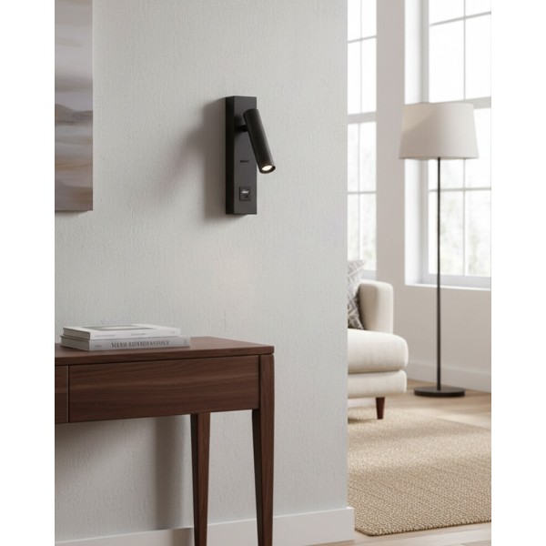 Бра, настенный светильник Kloodi WA-PORTO 200 3K BK Led 1x3W 120Lm IP20 - фото №1