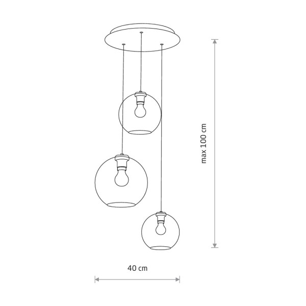 Подвесной светильник, люстра Nowodvorski 7641 Vetro III E27 3x25W IP20 черный - фото №2