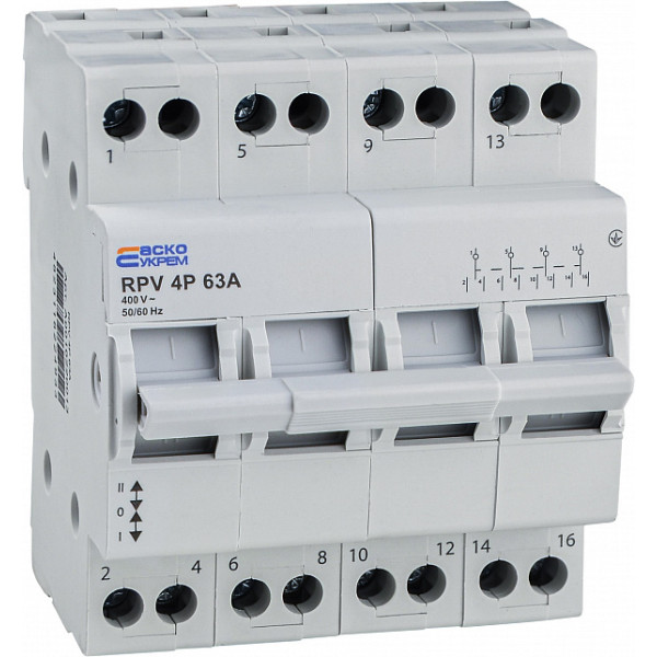 Выключатель-разъединитель Аско-Укрем (І-0-ІІ) RPV 4P 63A (A0010220013)