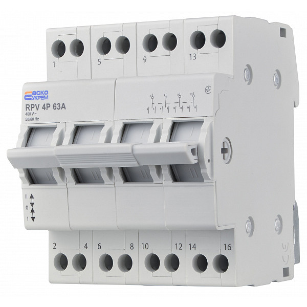 Выключатель-разъединитель Аско-Укрем (І-0-ІІ) RPV 4P 63A (A0010220013) - фото №2