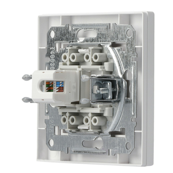 Розетка компьютерная одинарная RJ45 кат.6 UTP белая Asfora, EPH4700121 - фото №3