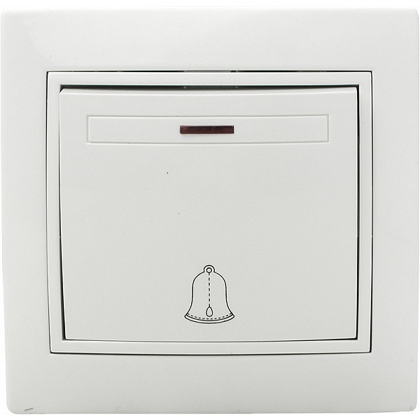 Кнопка звонка Аско-Укрем Fl с подсветкой (ВВдсб10-1-FL-W) - фото №1