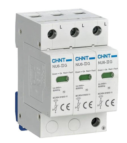 Устройство защиты от перенапряжений Chint NU6-IIG 40kA/440В 3P (252542)