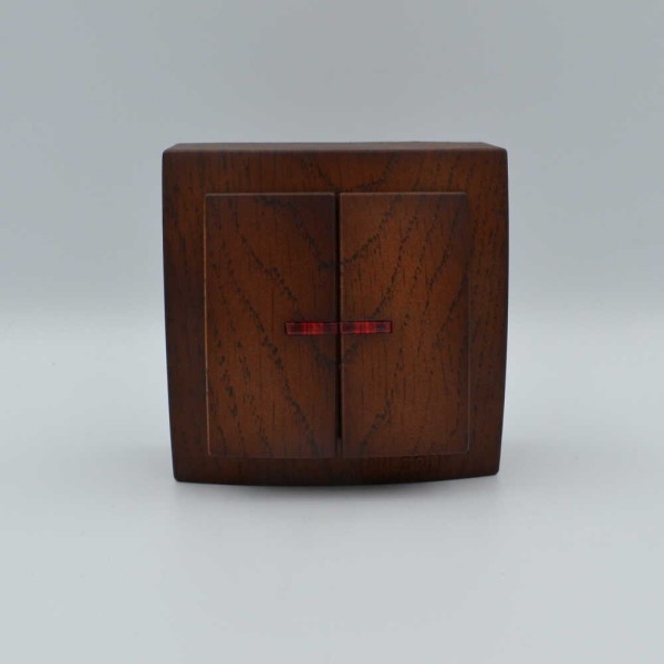 Вимикач Nilson Themis горіх 2кл з підсвіткою ( 26271004 ) - фото №1